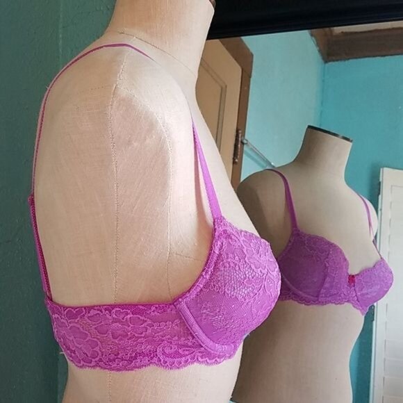 Victoria's Secret Bra Dream Angels Lined Demi Lace Pink WOMEN'S WOMAN'S Size 32C - Picture 5 of 7